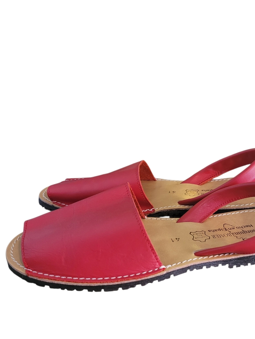 Menorquina BOMER red leather Avarca sandals- 41 (10)            A26 - Picture 2 of 7